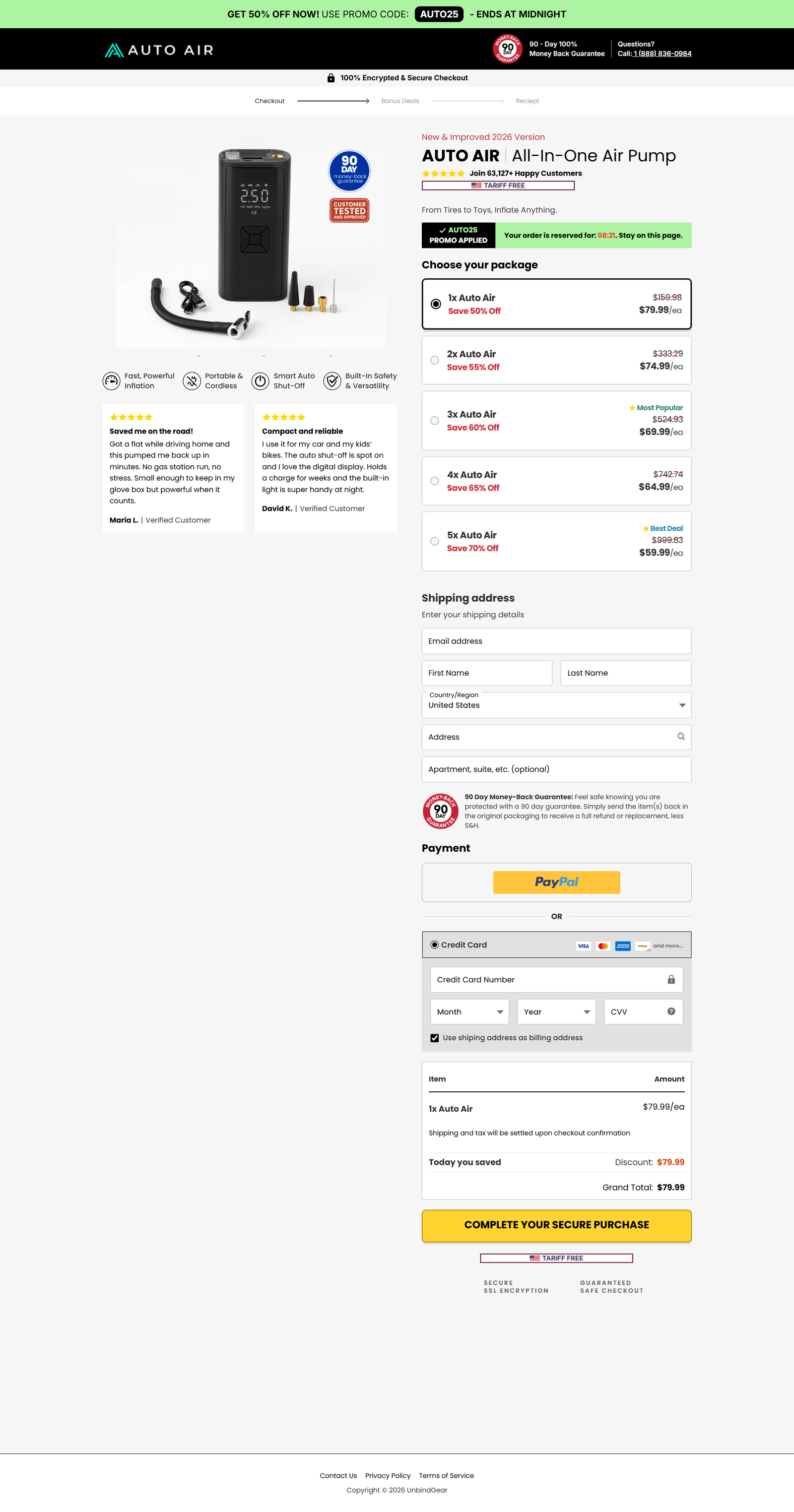 Auto Air is a cordless smart air pump with presets, auto shutoff, and an LED light to top up tires, bikes, balls, and inflatables. Use code AUTO25 today.